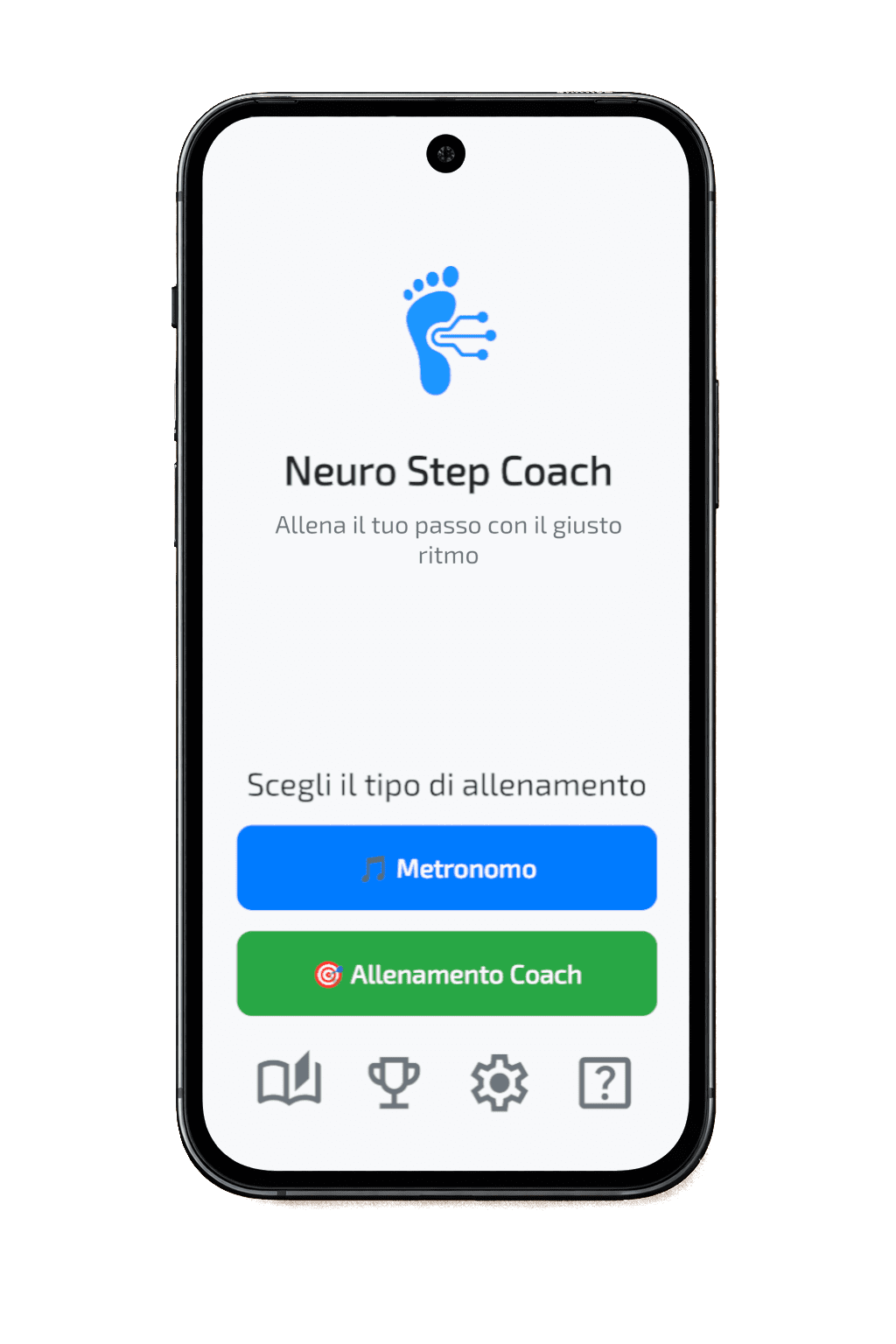 Schermata iniziale originale di Neuro Step Coach